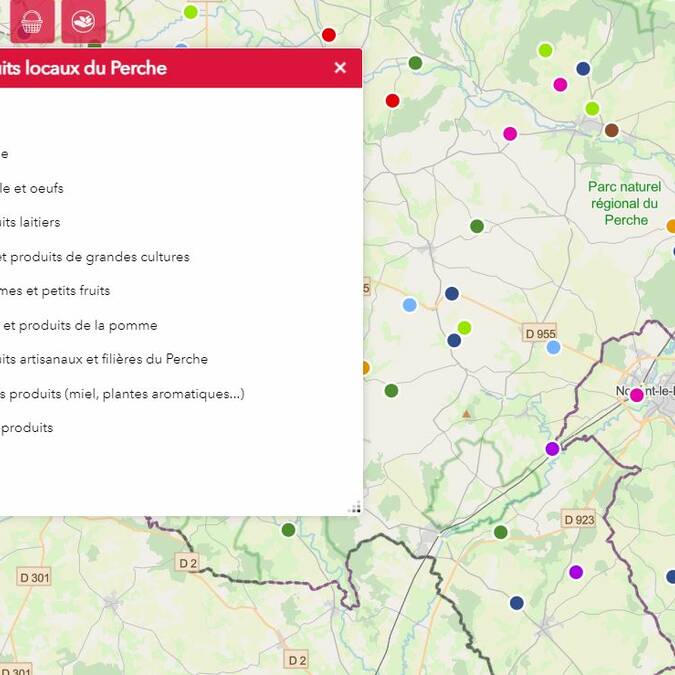 La carte en ligne comporte de nombreux filtres afin de faciliter la recherche.